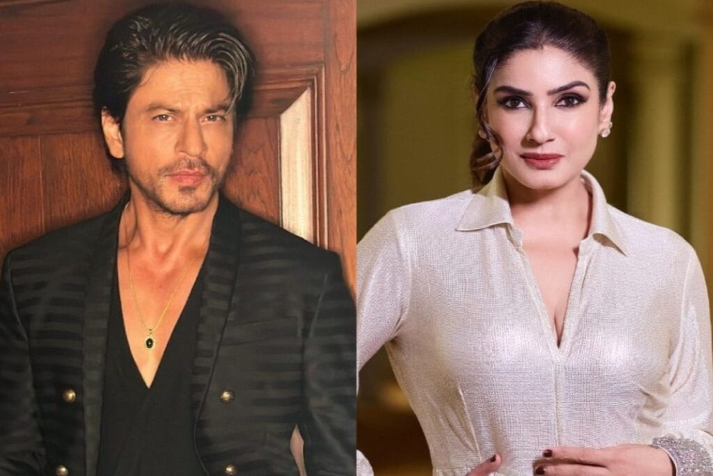 Raveena Tandon and Shah Rukh Khan